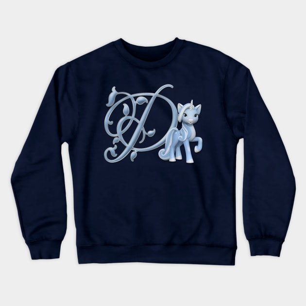 Monogram D Custom Unicorn Crewneck Sweatshirt by AlondraHanley